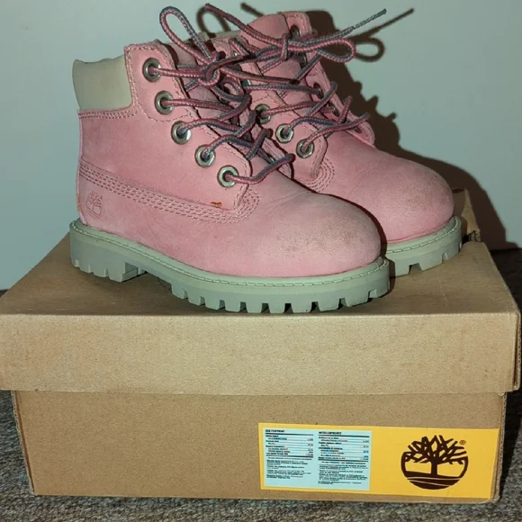 🩷 Timberland Kids Pink Boots | Toddler 8 - Picture 3 of 15